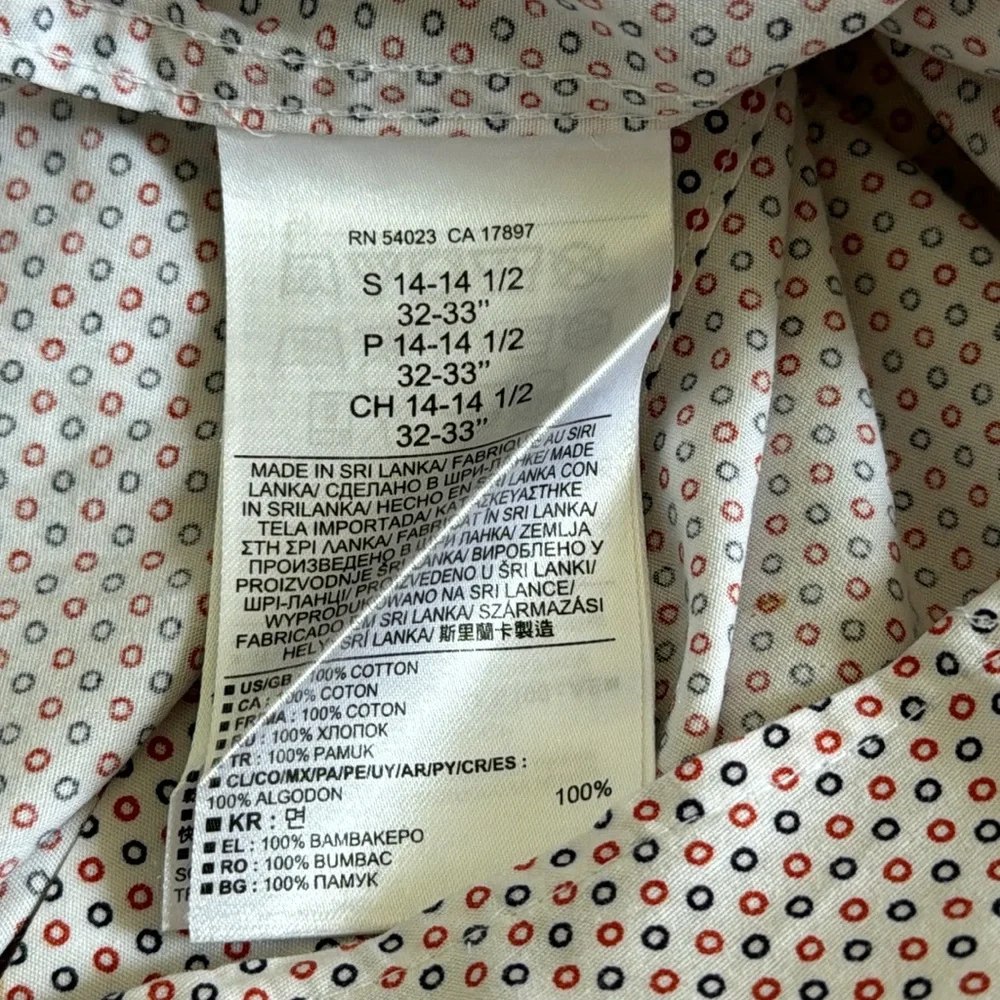Banana Republic blue orange non-iron tailored slim fit dress shirt 14-14.5